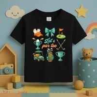 Lets Par Coquette Bow Golf Golfing Golfer Women Toddler T-Shirt thumb 3