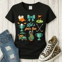 Lets Par Coquette Bow Golf Golfing Golfer Women Women's T-Shirt thumb 3
