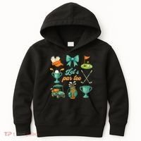 Lets Par Coquette Bow Golf Golfing Golfer Women Kids Hoodie thumb 0