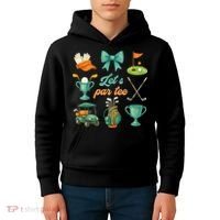 Lets Par Coquette Bow Golf Golfing Golfer Women Kids Hoodie thumb 4