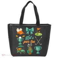 Lets Par Coquette Bow Golf Golfing Golfer Women Tote Bag thumb 0