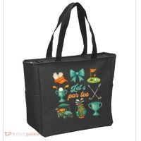 Lets Par Coquette Bow Golf Golfing Golfer Women Tote Bag thumb 2