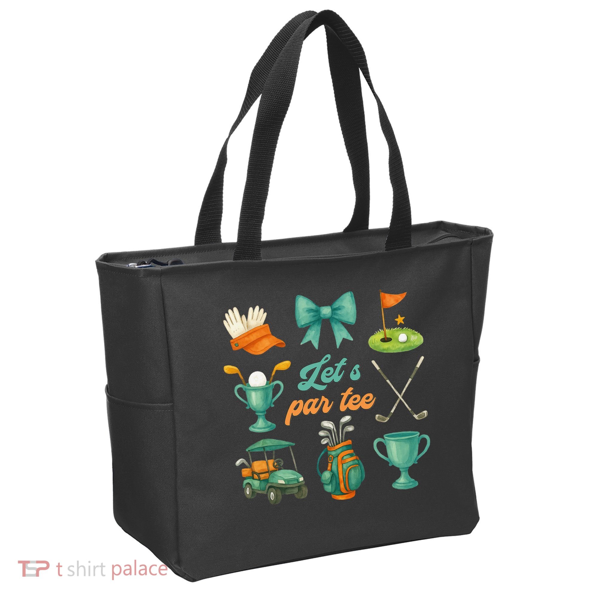 Lets Par Coquette Bow Golf Golfing Golfer Women Tote Bag