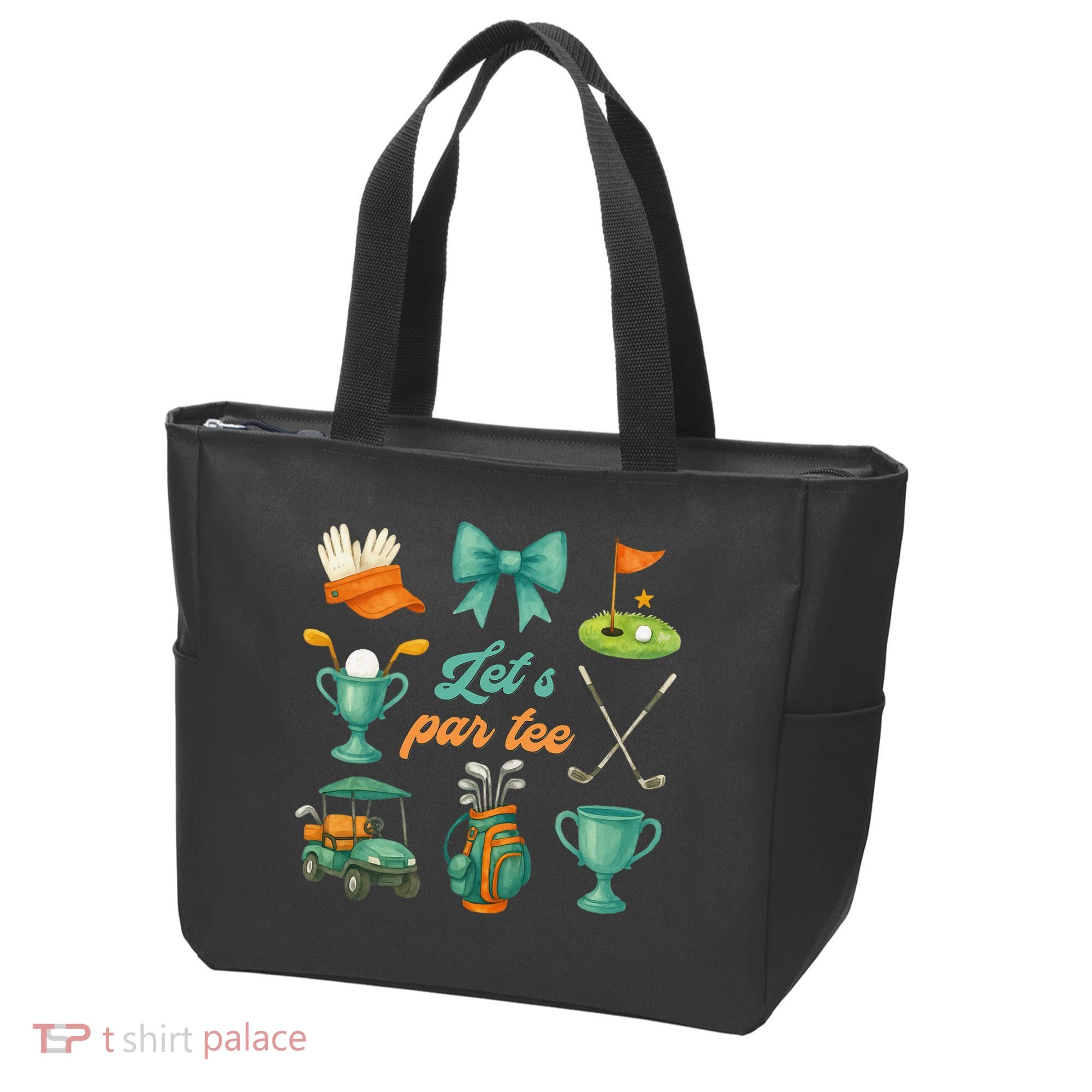 Lets Par Coquette Bow Golf Golfing Golfer Women Tote Bag