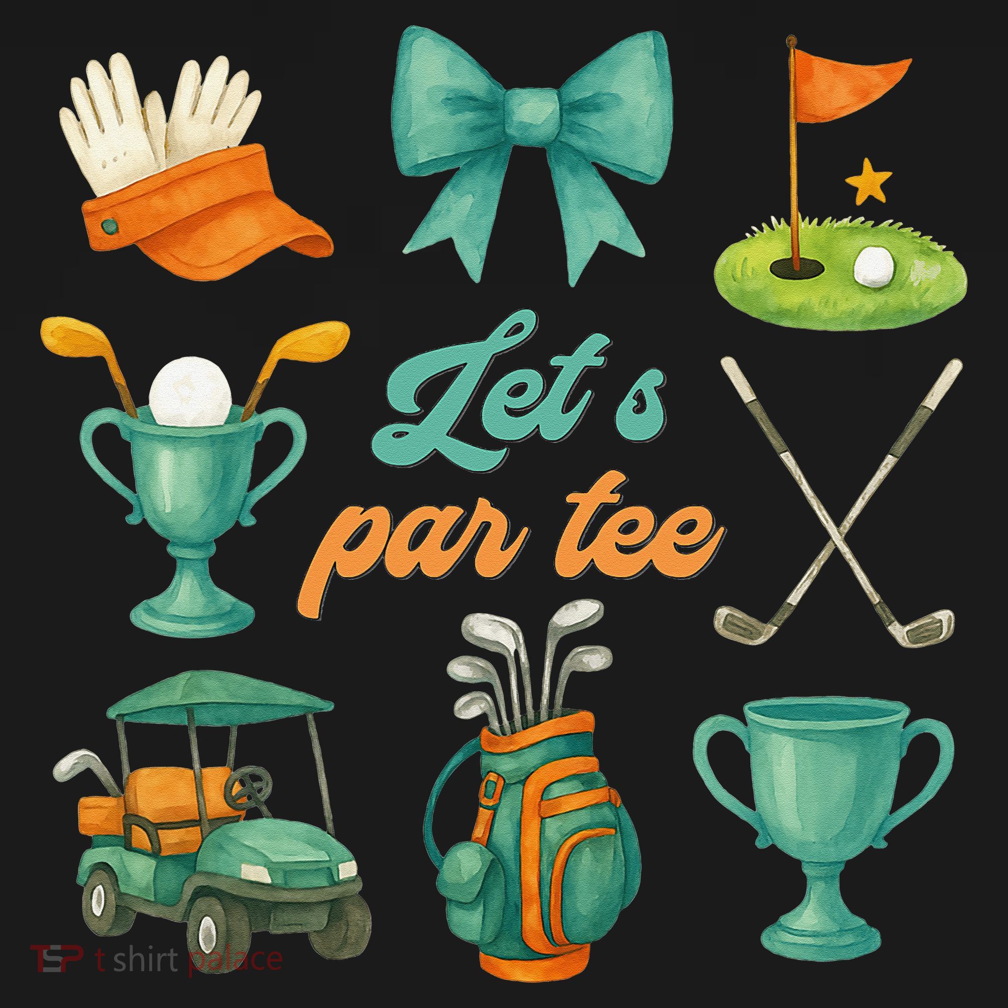Lets Par Coquette Bow Golf Golfing Golfer Women Tote Bag