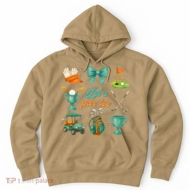 Lets Par Coquette Bow Golf Golfing Golfer Women Hoodie