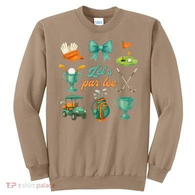 Lets Par Coquette Bow Golf Golfing Golfer Women Sweatshirt
