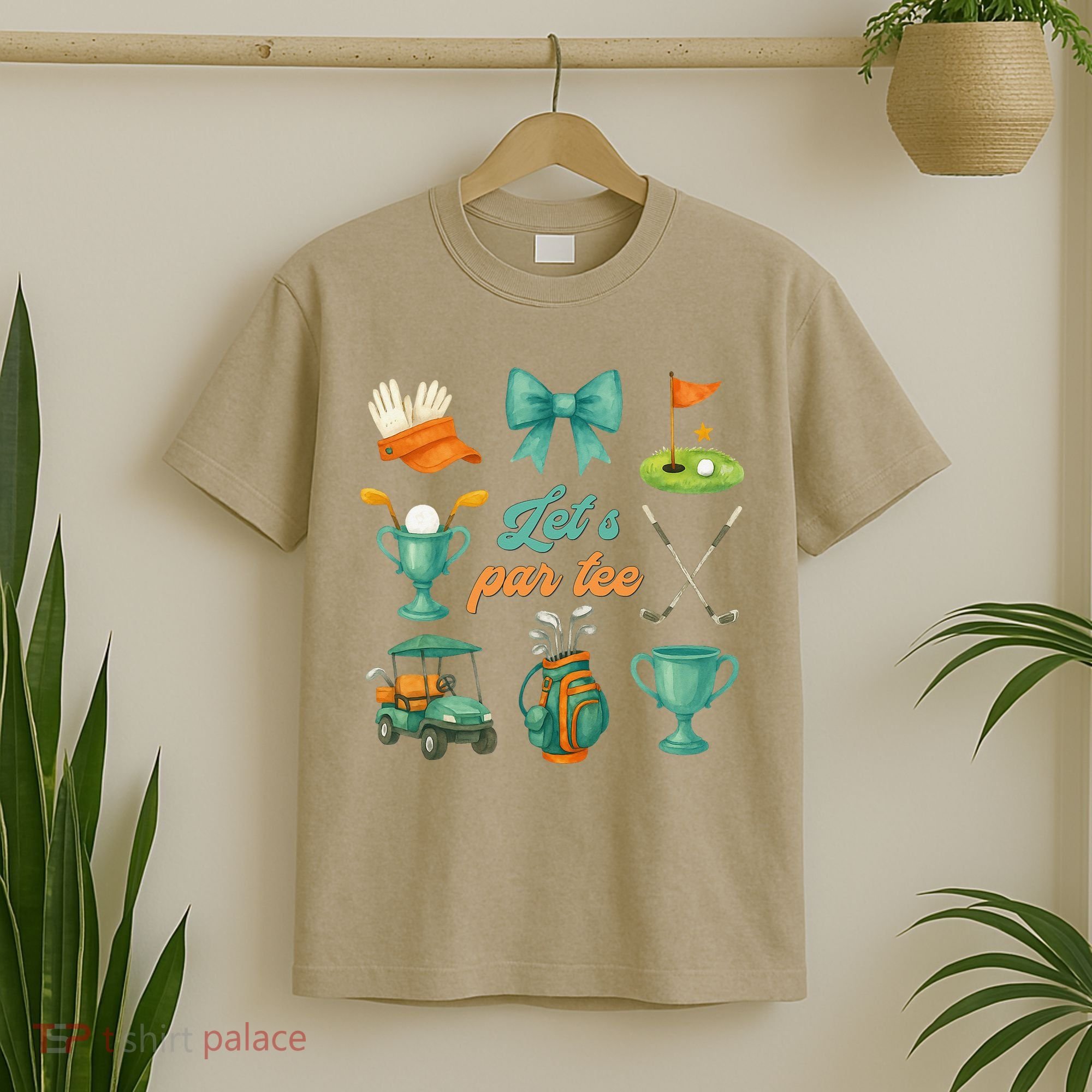 Lets Par Coquette Bow Golf Golfing Golfer Women T-Shirt