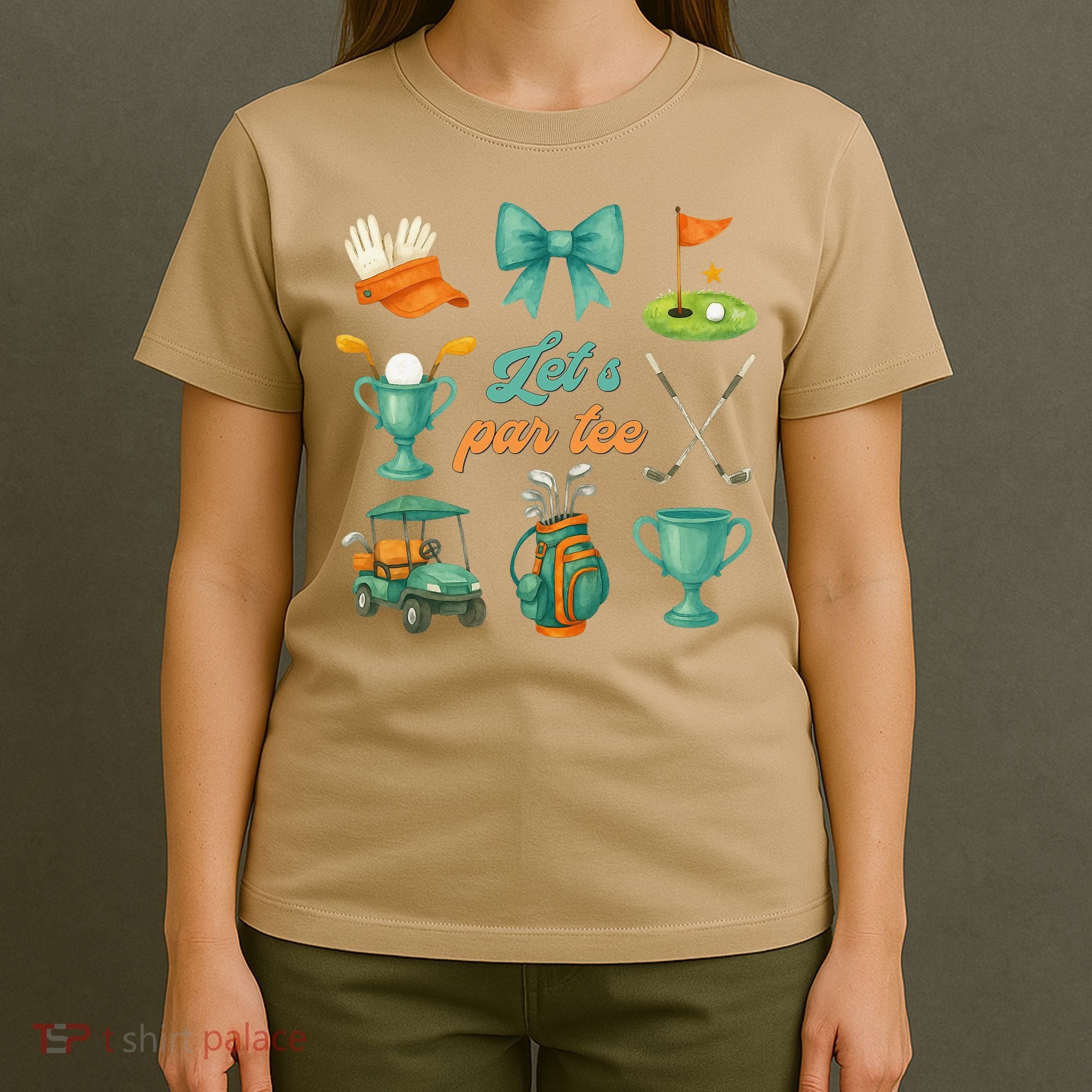 Lets Par Coquette Bow Golf Golfing Golfer Women T-Shirt