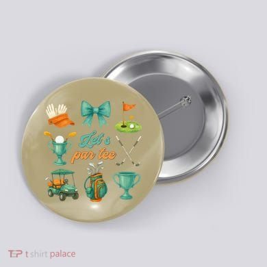 Lets Par Coquette Bow Golf Golfing Golfer Women Button