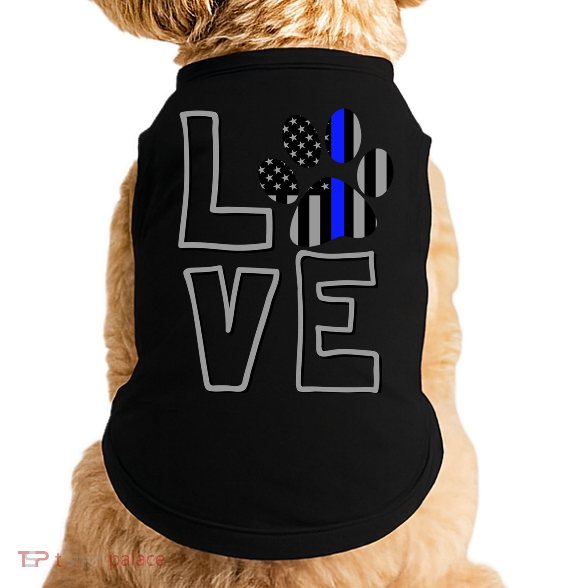 Love Police Dog Paw Print Thin Blue Line K9 Gift Doggie Tank