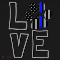 Love Police Dog Paw Print Thin Blue Line K9 Gift Bucket Hat thumb 4