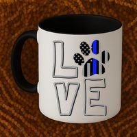 Love Police Dog Paw Print Thin Blue Line K9 Gift Coffee Mug thumb 2