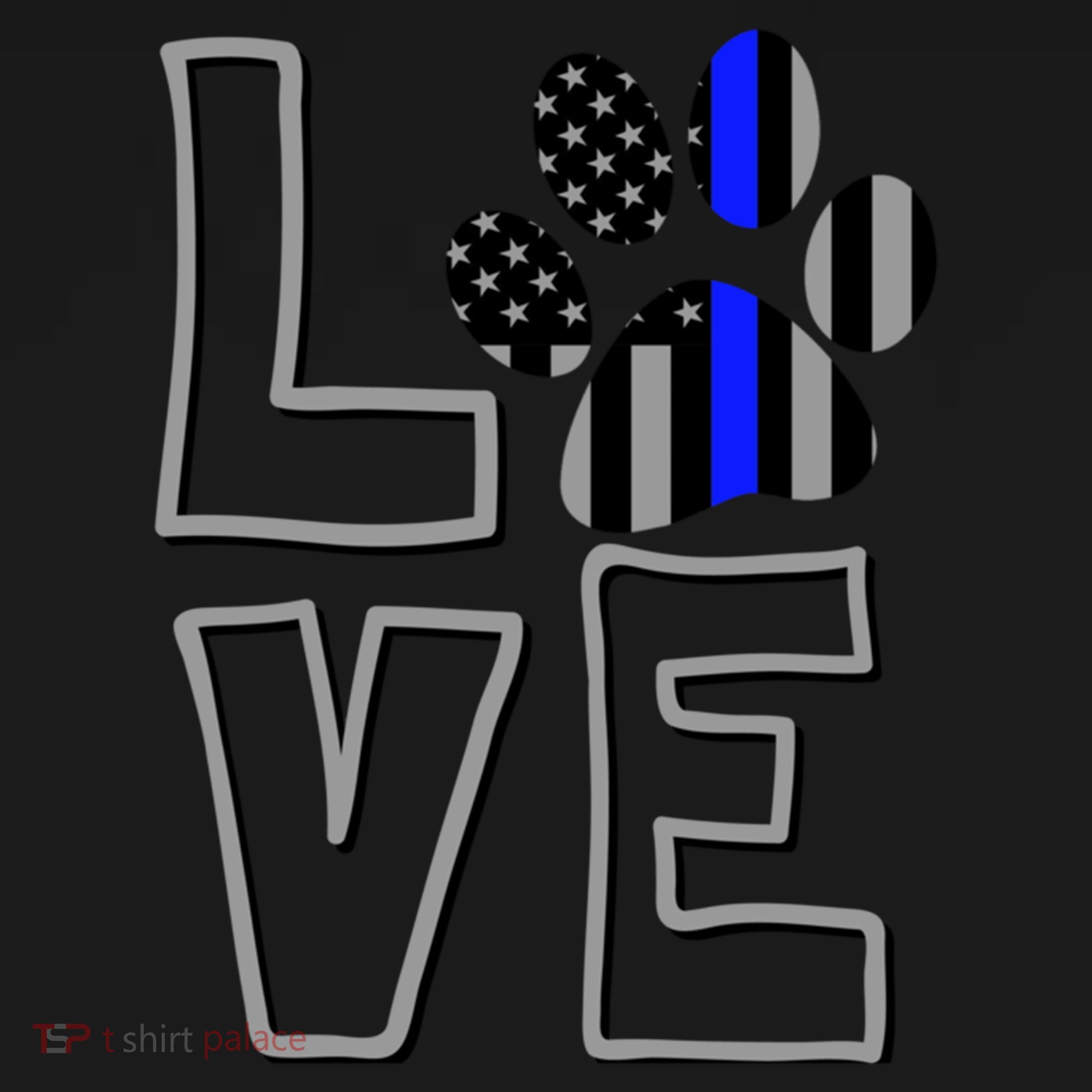 Love Police Dog Paw Print Thin Blue Line K9 Gift Women's Hoodie