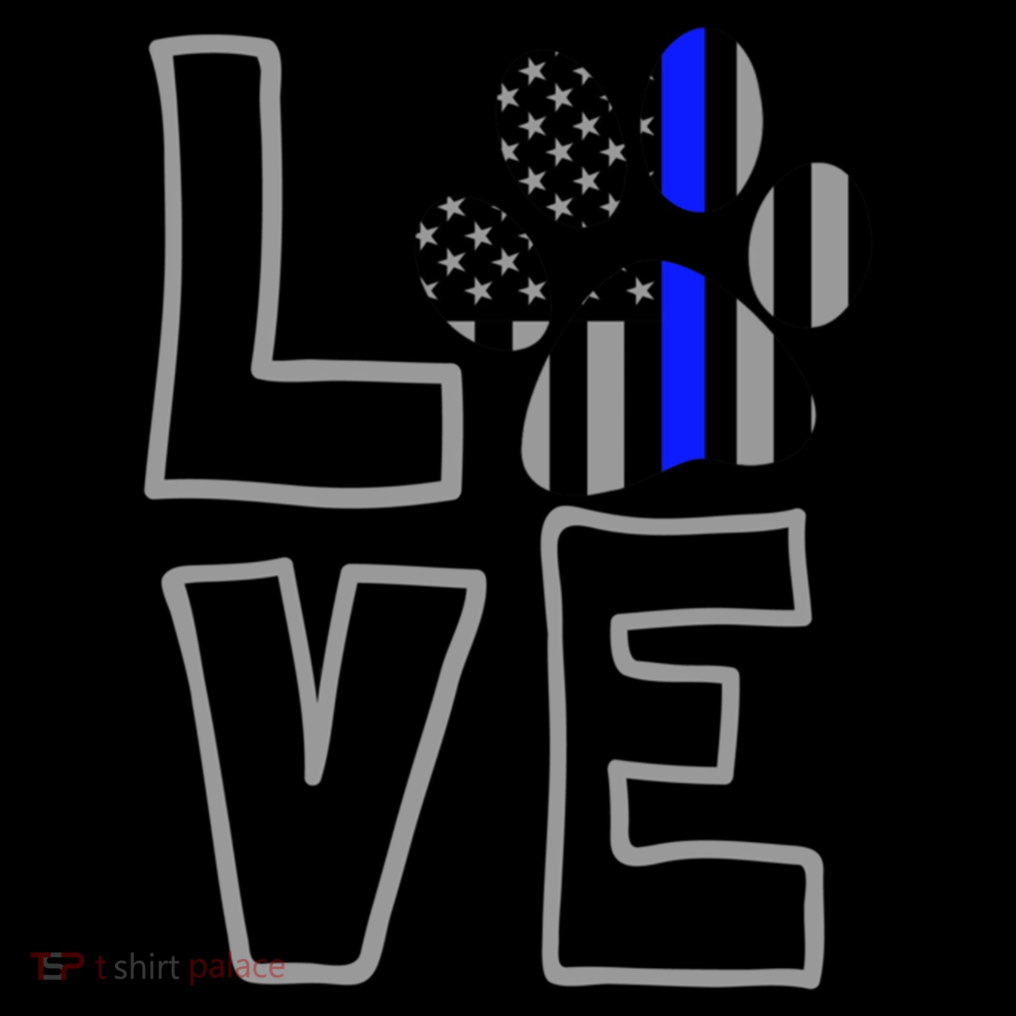 Love Police Dog Paw Print Thin Blue Line K9 Gift Kids Colorblock Raglan Jersey