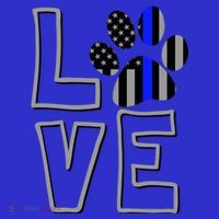 Love Police Dog Paw Print Thin Blue Line K9 Gift T-Shirt thumb 7