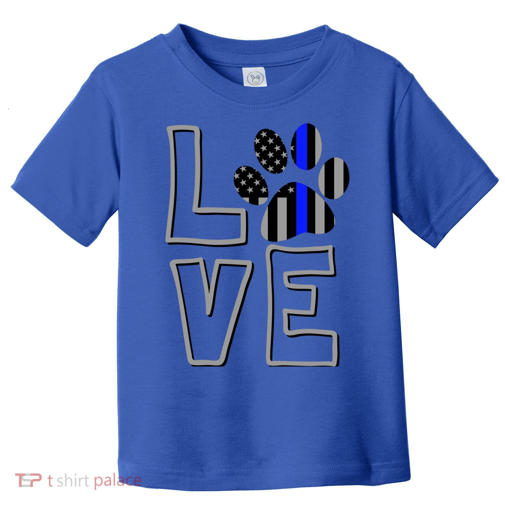 Love Police Dog Paw Print Thin Blue Line K9 Gift Toddler T-Shirt