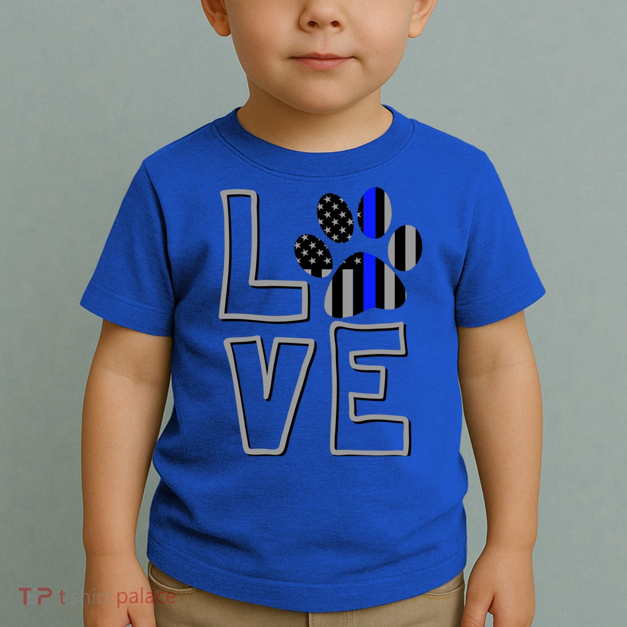 Love Police Dog Paw Print Thin Blue Line K9 Gift Toddler T-Shirt