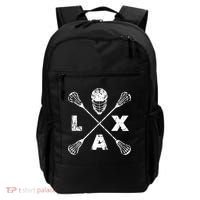 LAX Player Distressed Lacrosse Logo For Lacrosse Lovers Backpack thumb 0