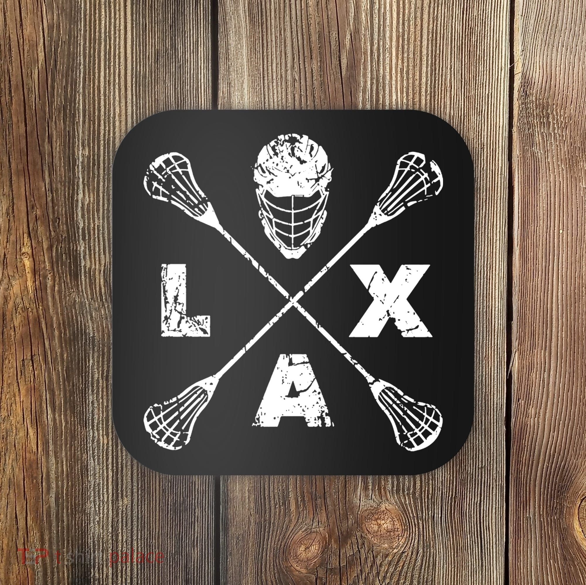 LAX Player Distressed Lacrosse Logo For Lacrosse Lovers Coaster