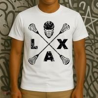 LAX Player Distressed Lacrosse Logo For Lacrosse Lovers T-Shirt thumb 3