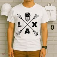 LAX Player Distressed Lacrosse Logo For Lacrosse Lovers T-Shirt thumb 6