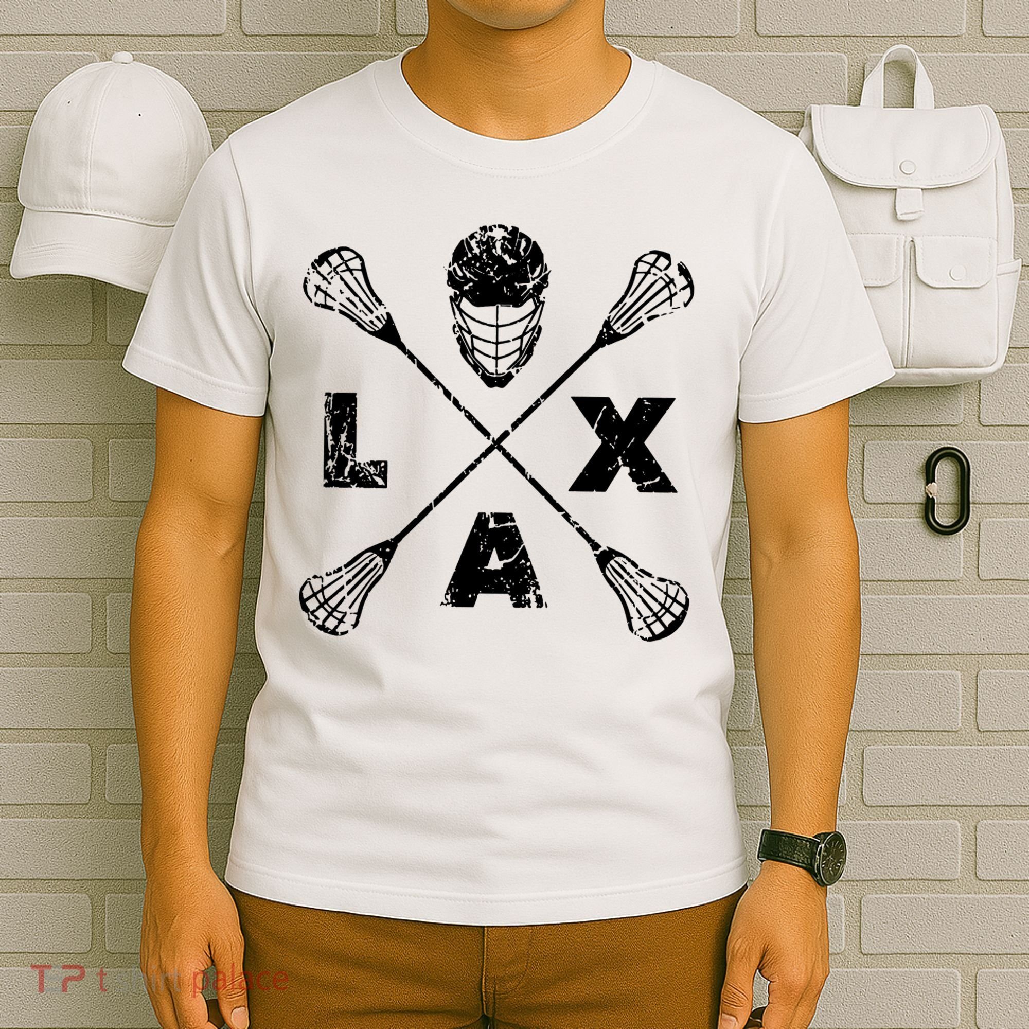 LAX Player Distressed Lacrosse Logo For Lacrosse Lovers T-Shirt