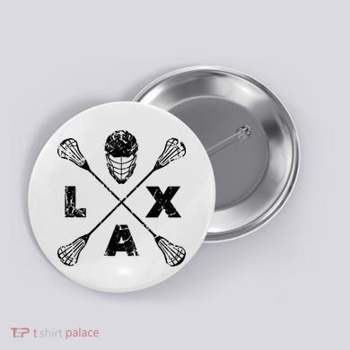 LAX Player Distressed Lacrosse Logo For Lacrosse Lovers Button