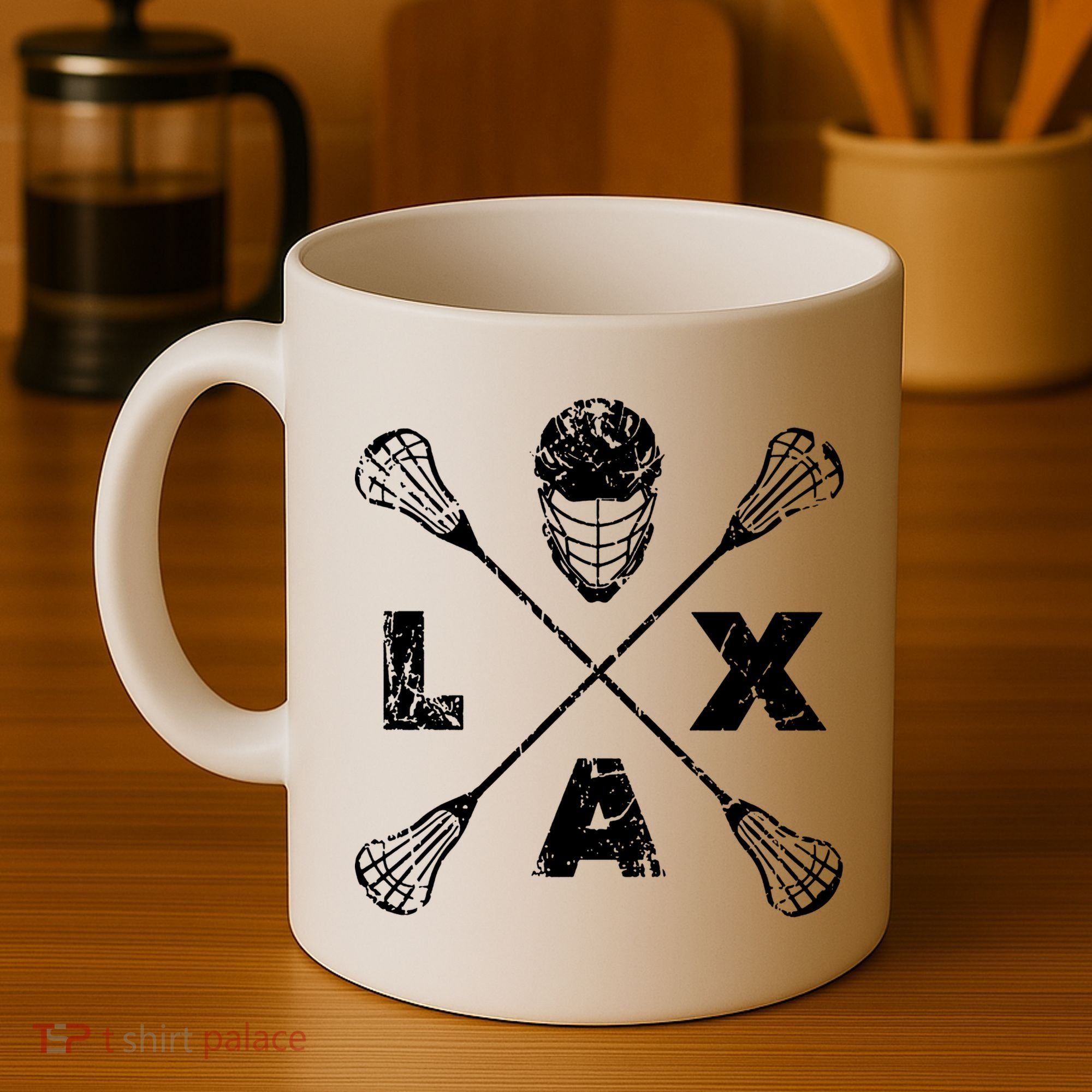 LAX Player Distressed Lacrosse Logo For Lacrosse Lovers Coffee Mug