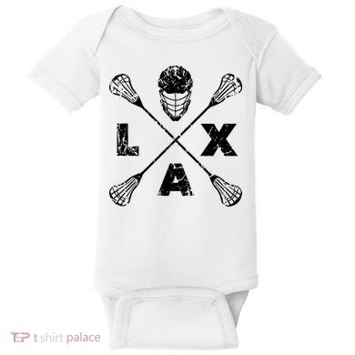 LAX Player Distressed Lacrosse Logo For Lacrosse Lovers Baby Bodysuit