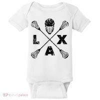 LAX Player Distressed Lacrosse Logo For Lacrosse Lovers Baby Bodysuit thumb 0