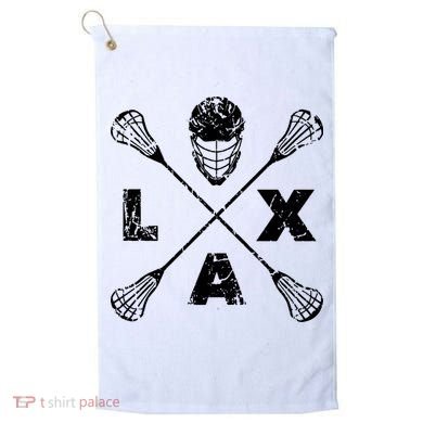 LAX Player Distressed Lacrosse Logo For Lacrosse Lovers Golf Towel