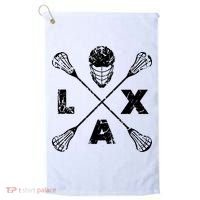 LAX Player Distressed Lacrosse Logo For Lacrosse Lovers Golf Towel thumb 0