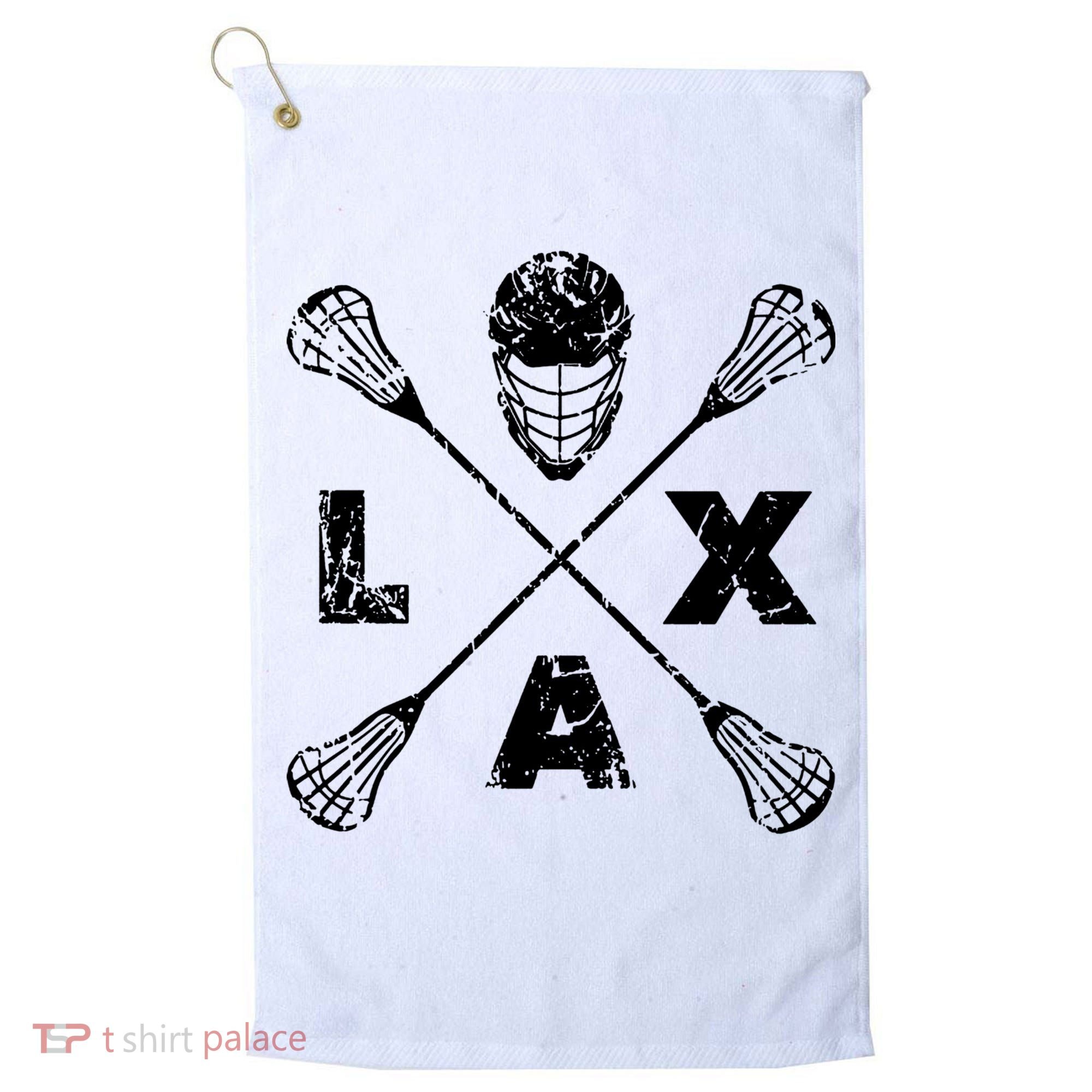 LAX Player Distressed Lacrosse Logo For Lacrosse Lovers Golf Towel