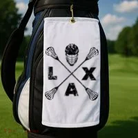 LAX Player Distressed Lacrosse Logo For Lacrosse Lovers Golf Towel thumb 2