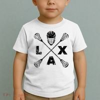 LAX Player Distressed Lacrosse Logo For Lacrosse Lovers Toddler T-Shirt thumb 2