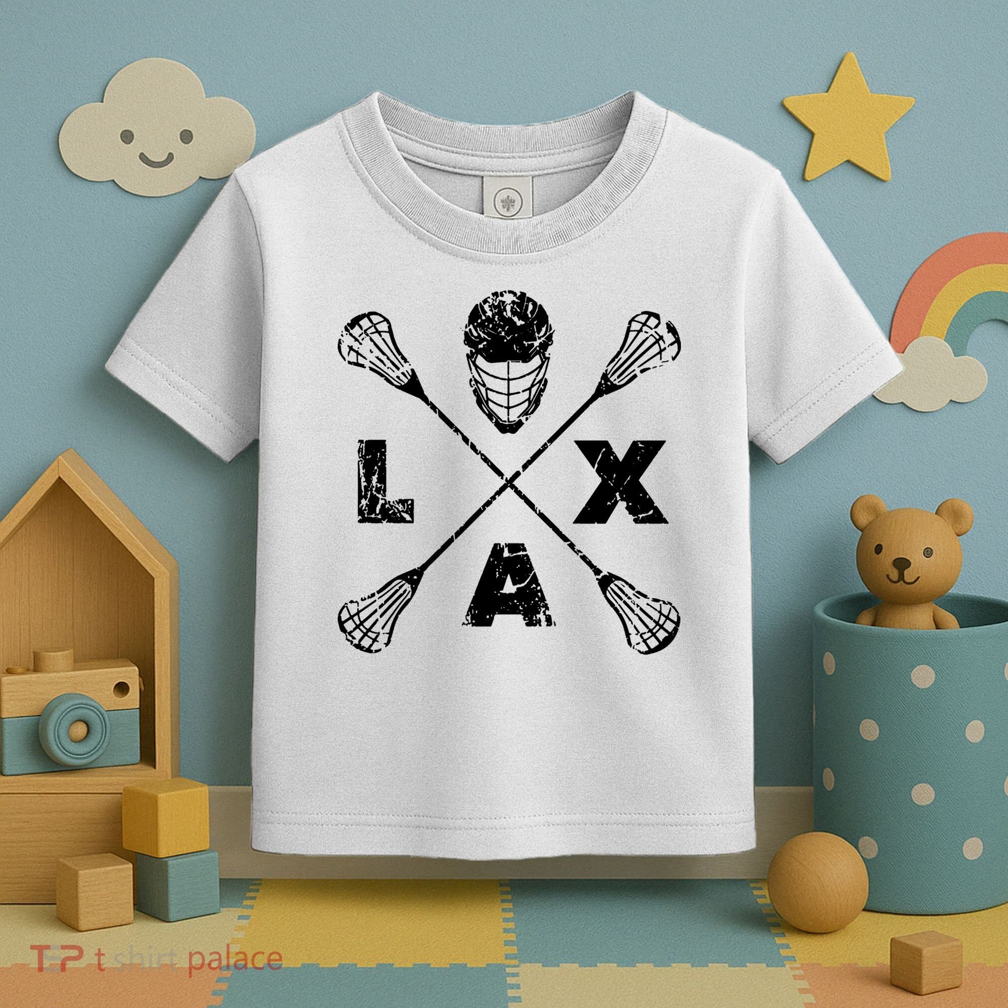 LAX Player Distressed Lacrosse Logo For Lacrosse Lovers Toddler T-Shirt