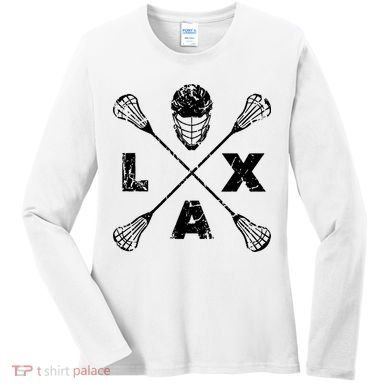 LAX Player Distressed Lacrosse Logo For Lacrosse Lovers Women's Long Sleeve Shirt