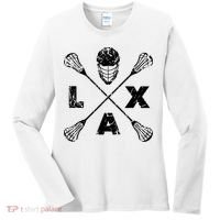 LAX Player Distressed Lacrosse Logo For Lacrosse Lovers Women's Long Sleeve Shirt thumb 0