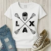 LAX Player Distressed Lacrosse Logo For Lacrosse Lovers Women's T-Shirt thumb 3