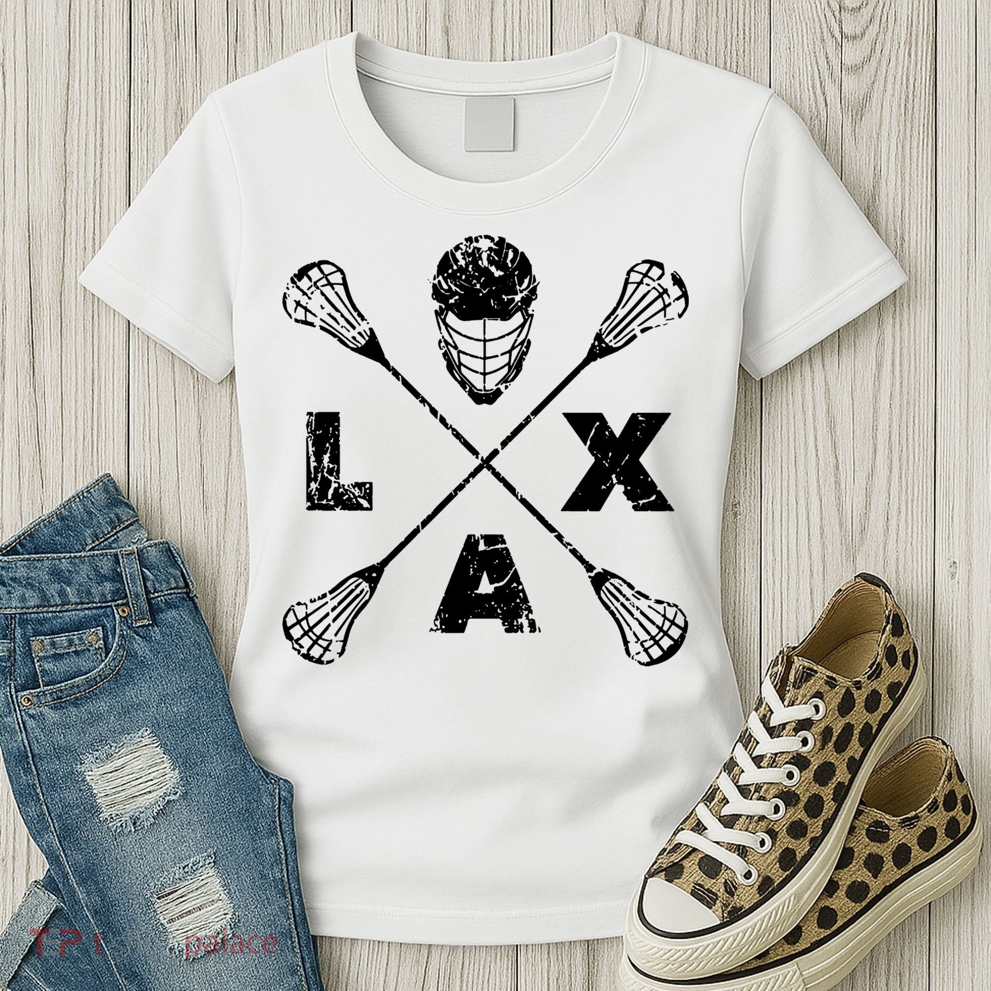 LAX Player Distressed Lacrosse Logo For Lacrosse Lovers Women's T-Shirt