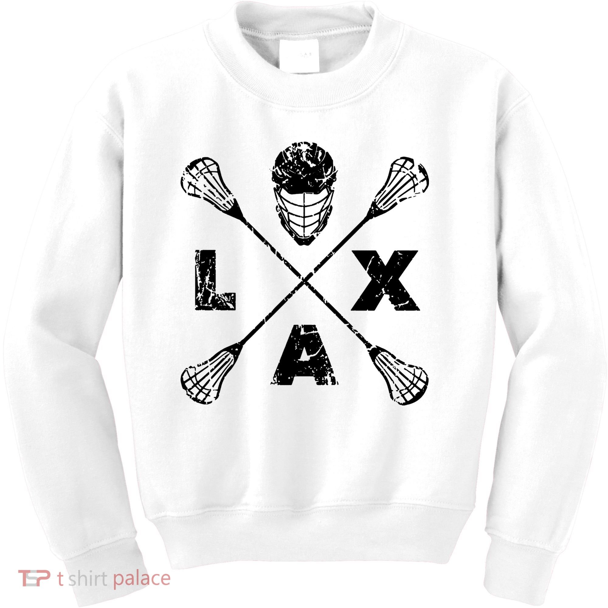 LAX Player Distressed Lacrosse Logo For Lacrosse Lovers Kids Sweatshirt