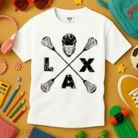 LAX Player Distressed Lacrosse Logo For Lacrosse Lovers Kids T-Shirt thumb 3