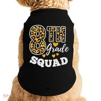 Leopard Print Eighth Grade Teacher 8th Grade Squad Doggie Tank thumb 0