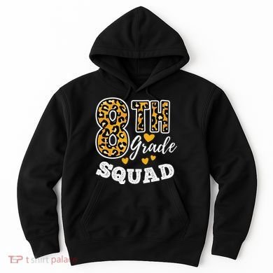 Leopard Print Eighth Grade Teacher 8th Grade Squad Hoodie