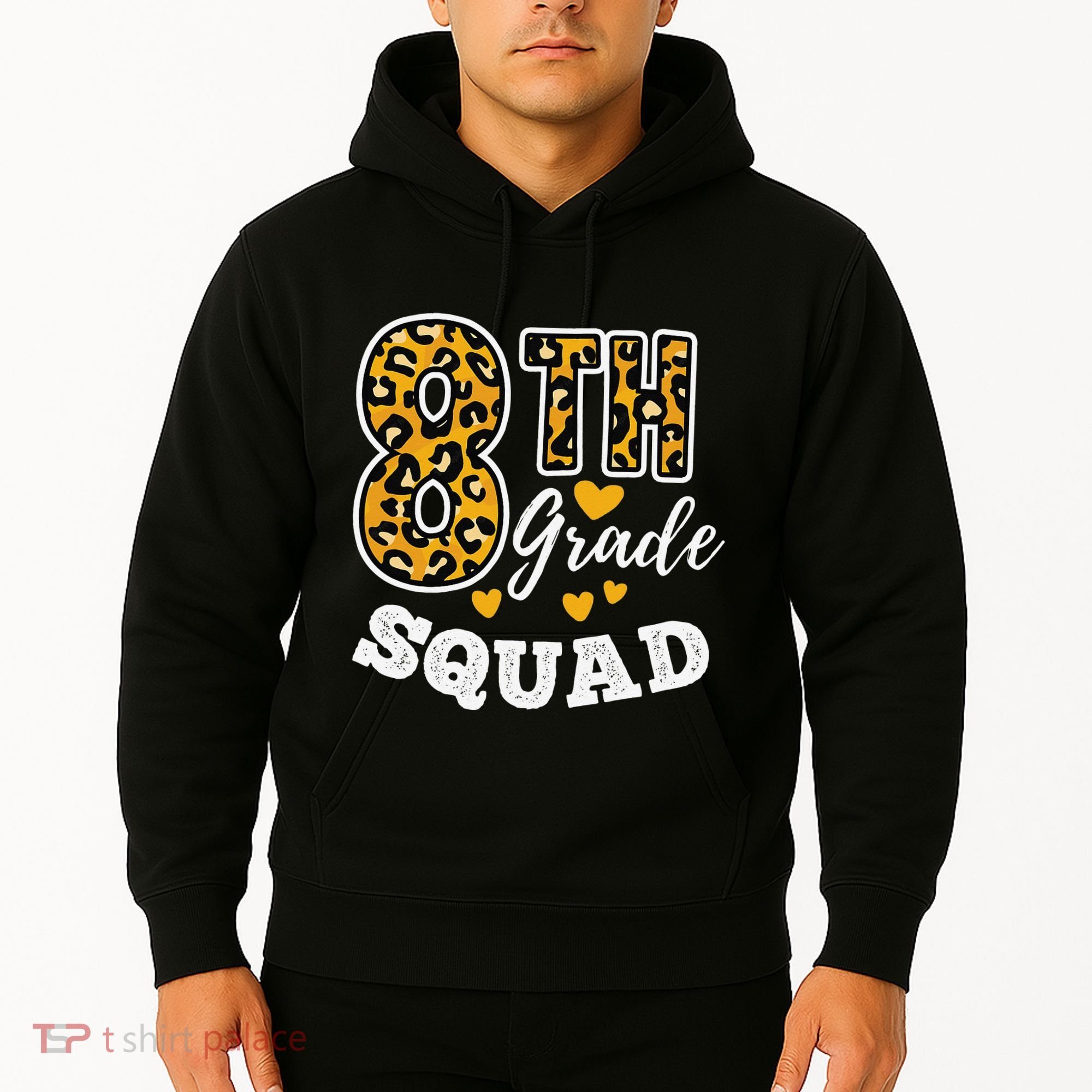 Leopard Print Eighth Grade Teacher 8th Grade Squad Hoodie