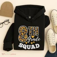 Leopard Print Eighth Grade Teacher 8th Grade Squad Hoodie thumb 4