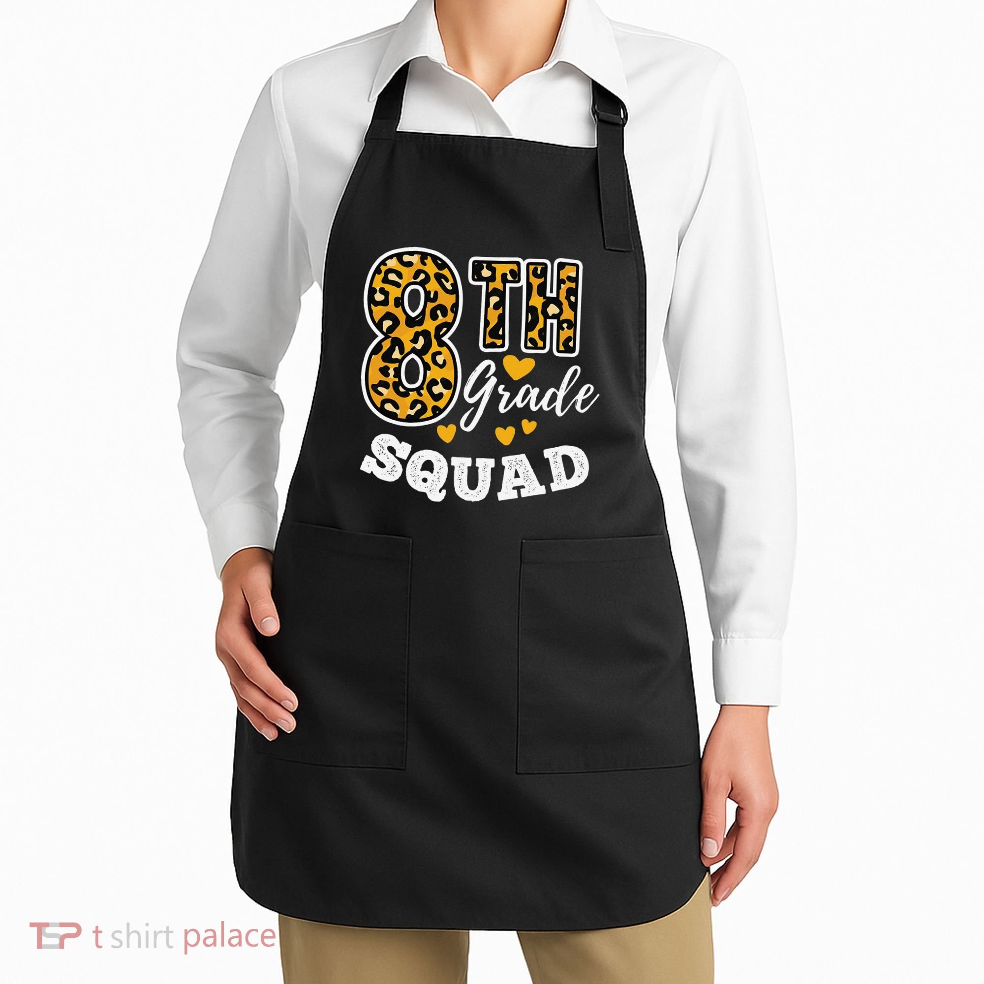 Leopard Print Eighth Grade Teacher 8th Grade Squad Apron