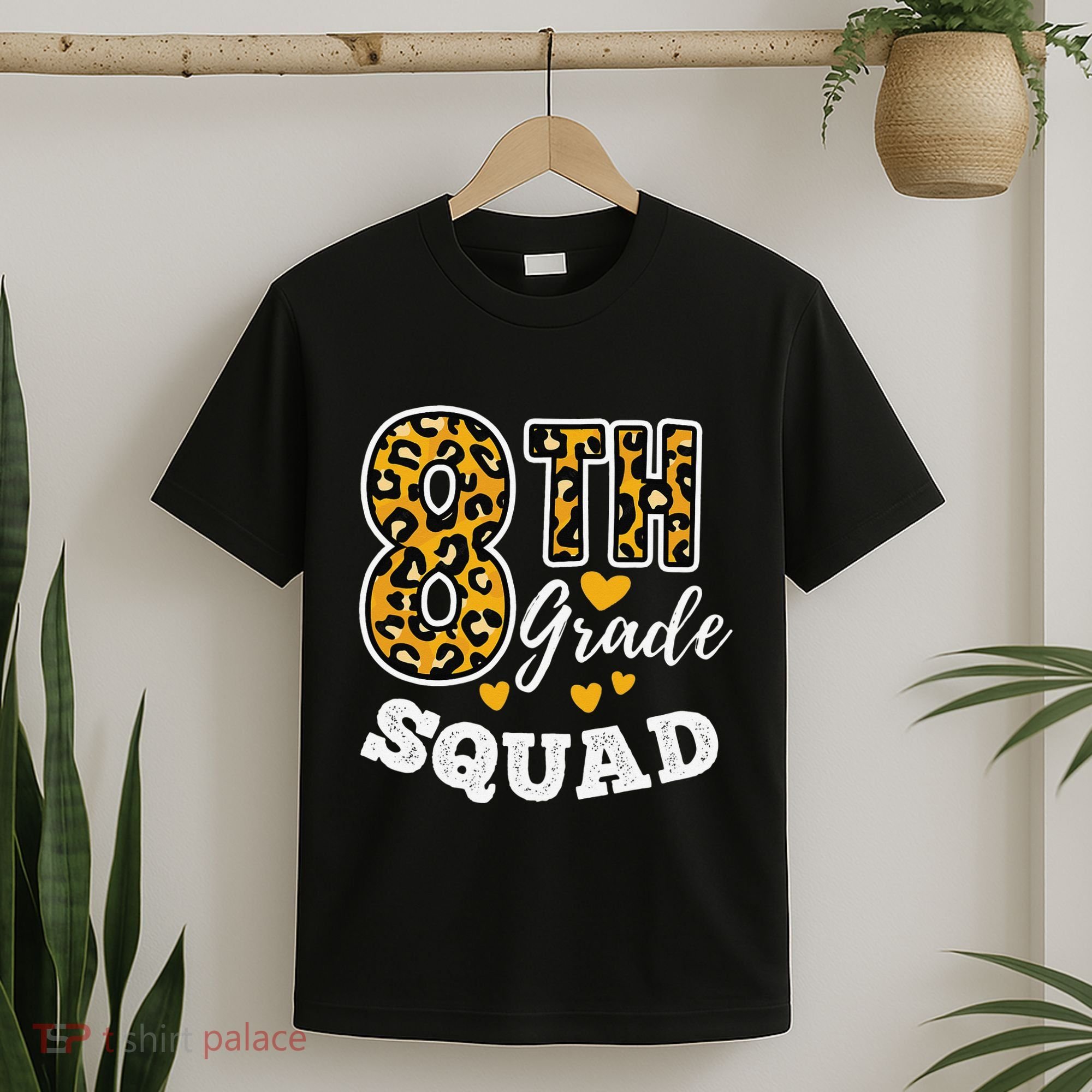 Leopard Print Eighth Grade Teacher 8th Grade Squad T-Shirt
