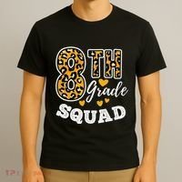 Leopard Print Eighth Grade Teacher 8th Grade Squad T-Shirt thumb 3